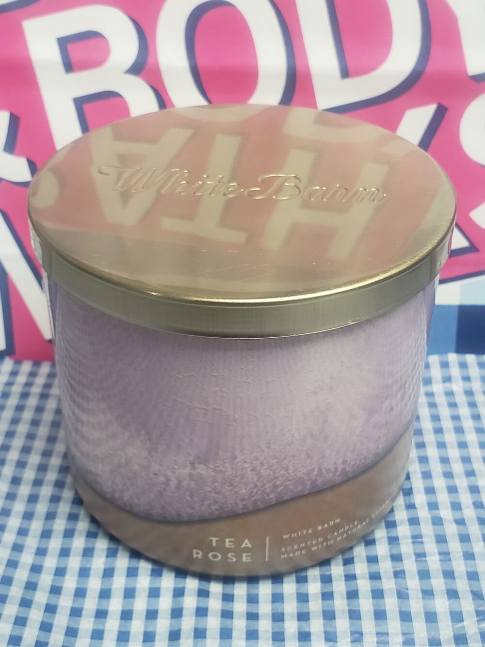 BBW Tea Rose Large 3 Wick Candle Home Fragrance Decor